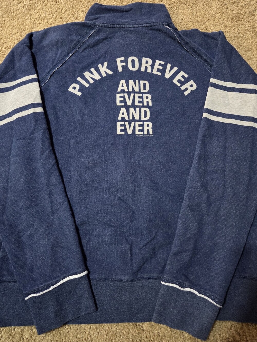 PINK Victoria's Secret Large Vintage Crossbone Dog Logo Full Zip Sweatshirt HTF